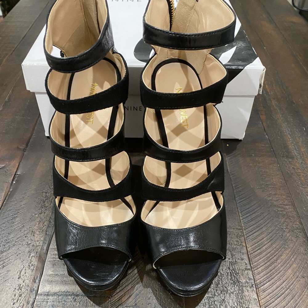 NWT Nine West Nwamability Black Leather Heel 7.5